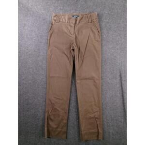 Bitten Sarah Jessica Parker Pants Women 4 Short Brown Chinos Flat Front Modern